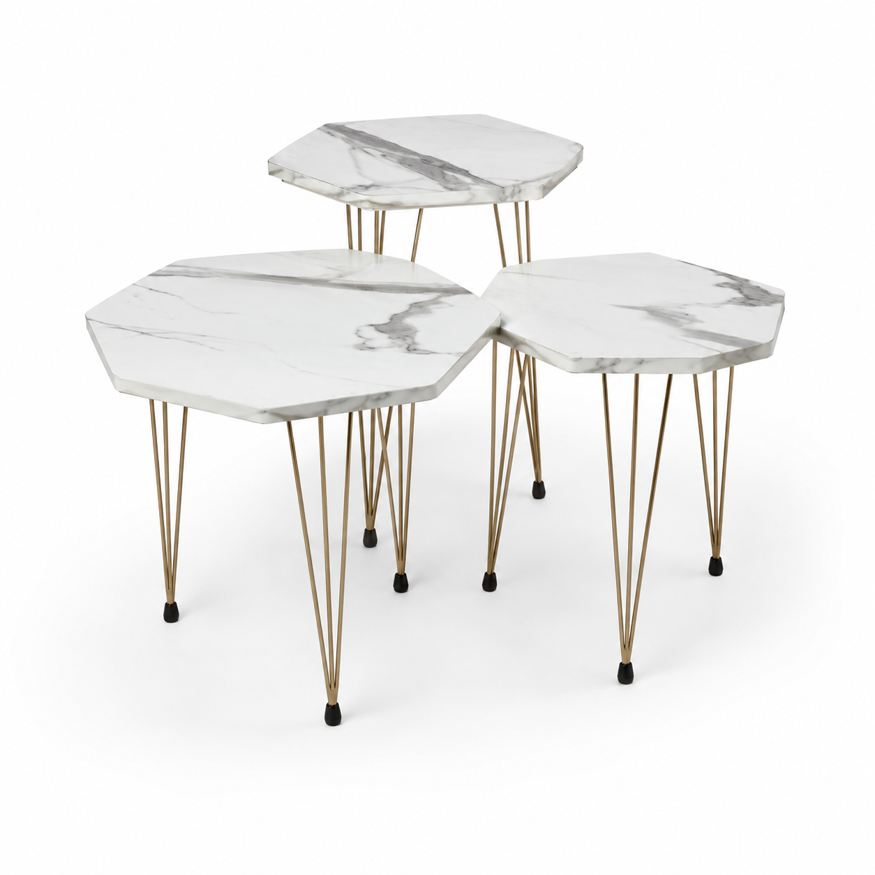 3-Piece Marble Nesting Side Table Set product image