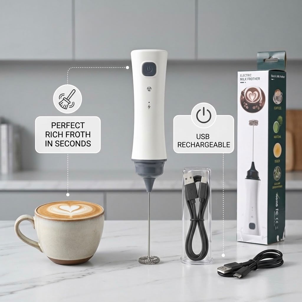 Rechargeable Electric Milk Frother